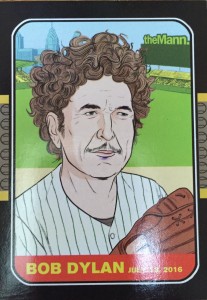 The Bob Dylan baseball card, given out after the show.